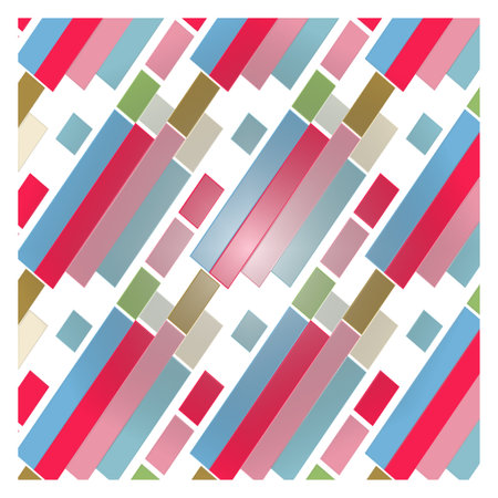 Abstract geometric background of blue, pink, green rectangles.3d.の写真素材