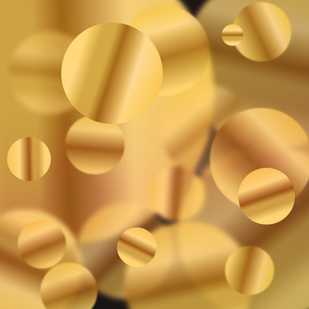 Bright gradient yellow elements on a dark background.の写真素材