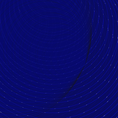 Dark blue background with thin arcuate elements.の写真素材