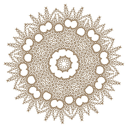 Openwork elements, arranged in a circle, make up an abstract decorative form.のイラスト素材