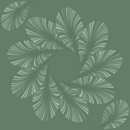 Stylized striped leaves are arranged in a circle.のイラスト素材