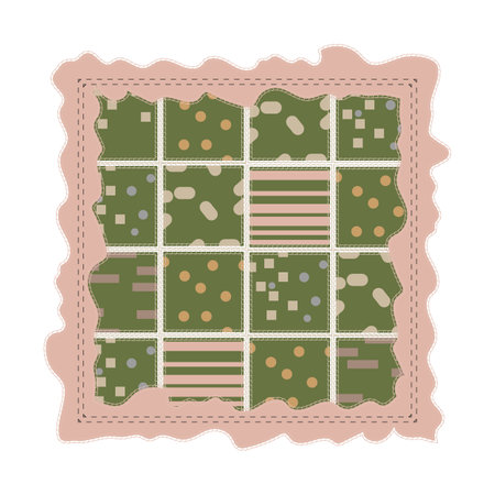 Square pieces of fabric with pattern.のイラスト素材