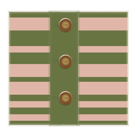 Patchwork made of striped elements, buttons.のイラスト素材