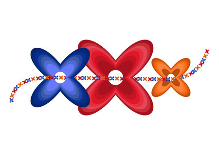 A chain of stylized bright shapes.のイラスト素材