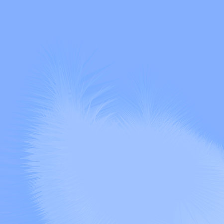 Delicate gradient subtle elements resembling feathers or fluffy fur on a blue background. For presentations, postcards, invitations.の写真素材