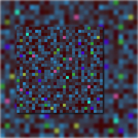 Small squares create an abstract, pixelated background.の写真素材
