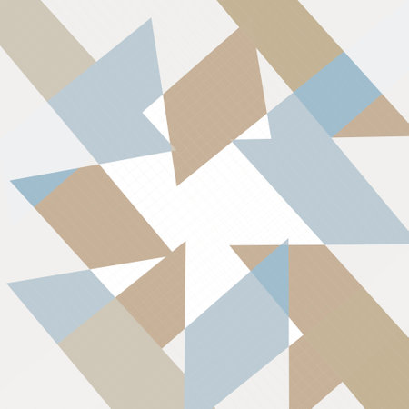 Abstract background of geometric shapes of beige and bluish-gray tones and thin diagonal lines.の写真素材