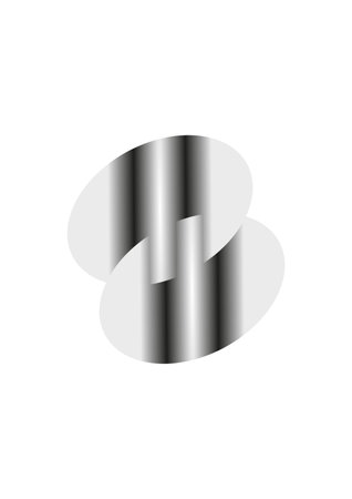 Vector drawing of gradient shapes, resembling a connection of structures. For scientific presentations, websites, prints.のイラスト素材