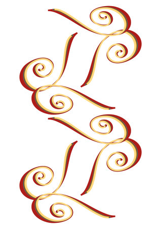 Smooth lines with swirls. Retro palette.のイラスト素材