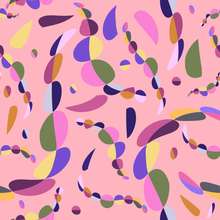 Abstract pattern of deformed shapes on pink background.のイラスト素材