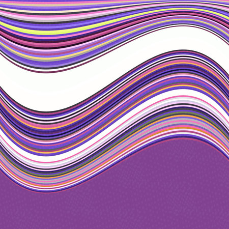 Purple, burgundy, green lines in the form of a large wave create an abstract background for presentations, websites, postcards, invitations.の写真素材