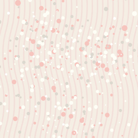 Delicate pink vertical wavy lines and small circles create an abstract background for presentations, websites, postcards, invitations.の写真素材
