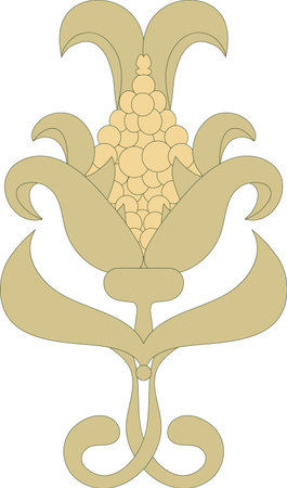 Stylized elegant vector flower with leaves.のイラスト素材