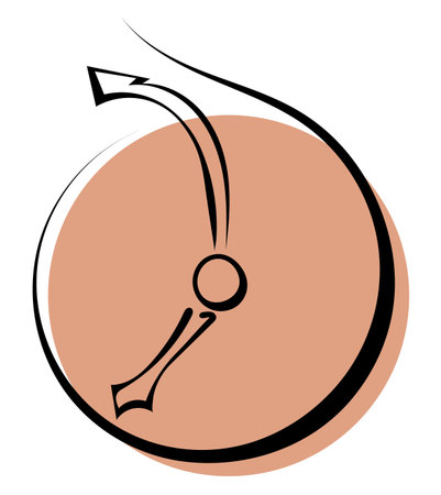 Image of clocks and curved hands.のイラスト素材