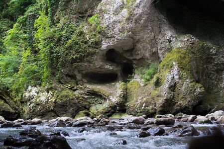 turbulent mountain rivers in Abkhazia