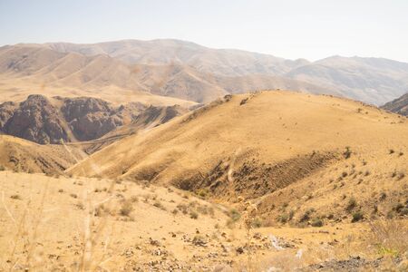 beautiful yellow mountains in Armenia