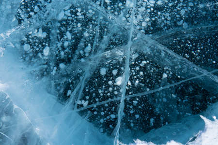 patterns in a frozen and transparent lake