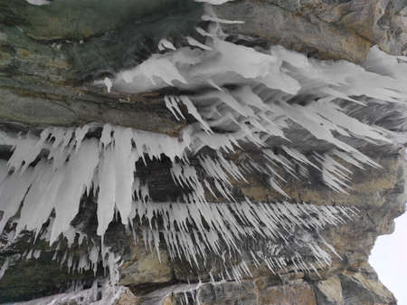 cave with transparent and ice