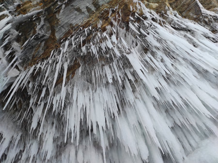 cave with transparent and ice