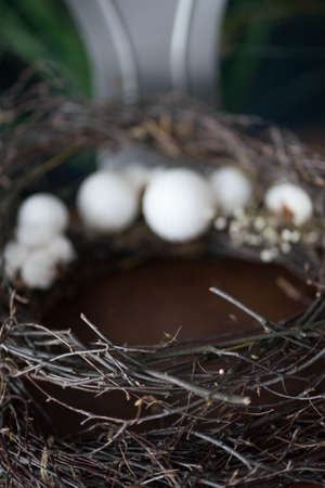 christmas wicker wreaths from branches with decorations