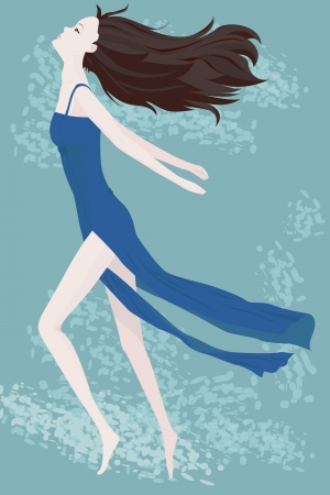 woman in the skyのイラスト素材
