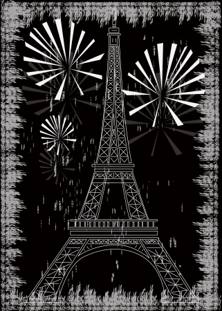 Grunge Eiffel towerのイラスト素材