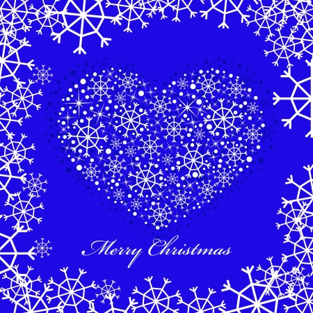 blue christmas background with heartのイラスト素材