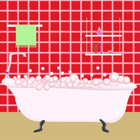 red bathroomのイラスト素材