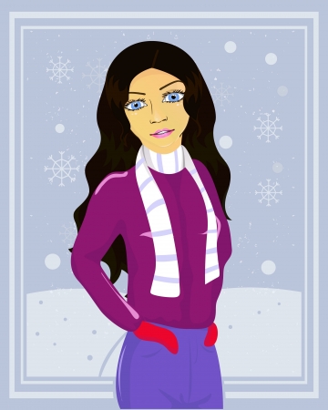 girl in winter dressのイラスト素材