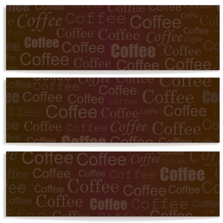vector set of banners with coffeeのイラスト素材