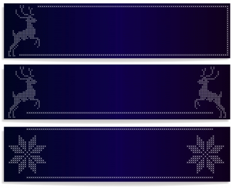 vector banners with deersのイラスト素材