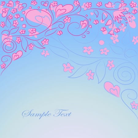 bector blue background with hand drawing ornateのイラスト素材