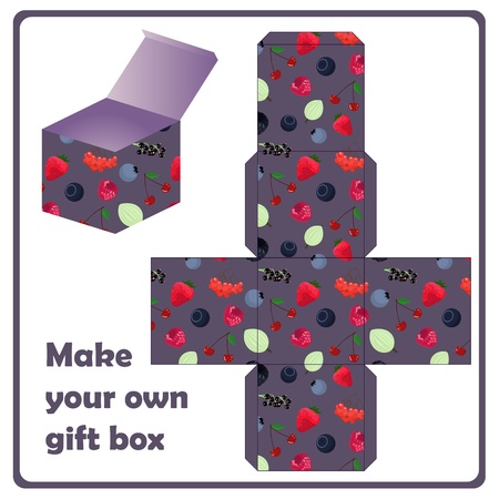 gift box scheme with berriesのイラスト素材