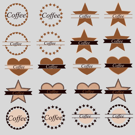 set of coffee labelsのイラスト素材