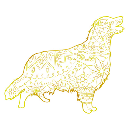 Golden Retrieverのイラスト素材
