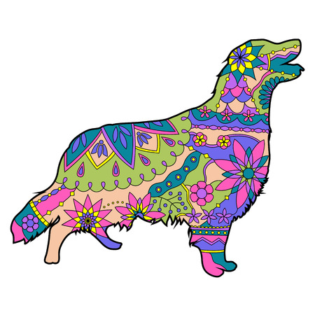 Painted dog silhouetteのイラスト素材