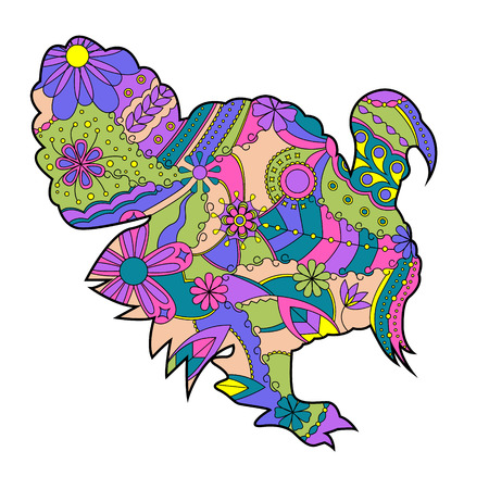 Colorful turkeyのイラスト素材