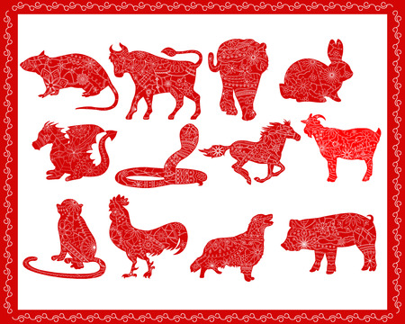 Chinese horoscopeのイラスト素材