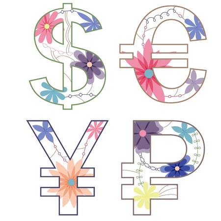 vintage money symbolsのイラスト素材