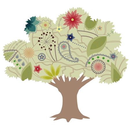 Vintage treeのイラスト素材