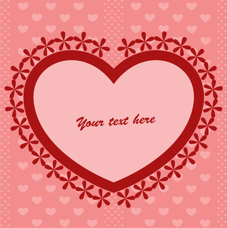 Red background with heartのイラスト素材