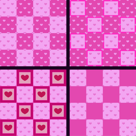 vector seamless patetrn with hearts chequerwiseのイラスト素材