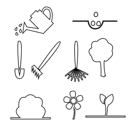 Garden iconsのイラスト素材
