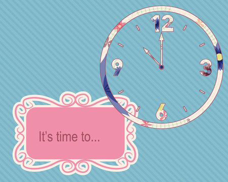 Vector its time to vintage background with clocksのイラスト素材