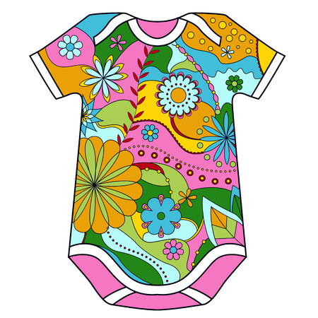 Vector isolated colorful baby's bodyのイラスト素材