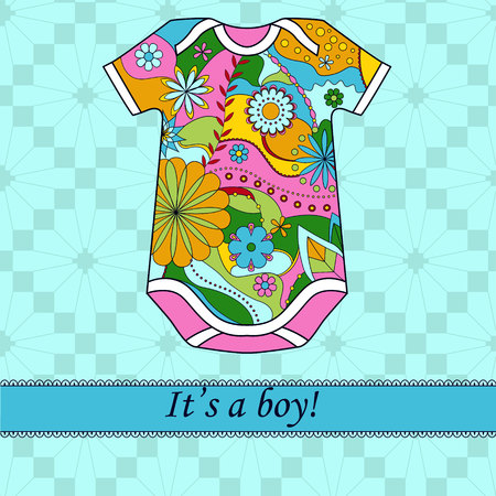 Vector card it's a boy card with colorful bodyのイラスト素材