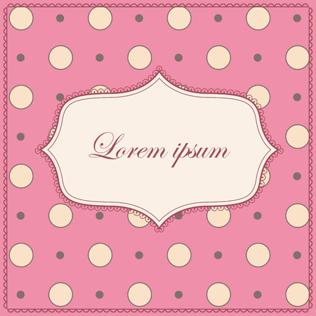Vector background with polka dot pinkのイラスト素材