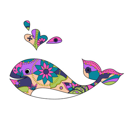 Vector painted whaleのイラスト素材