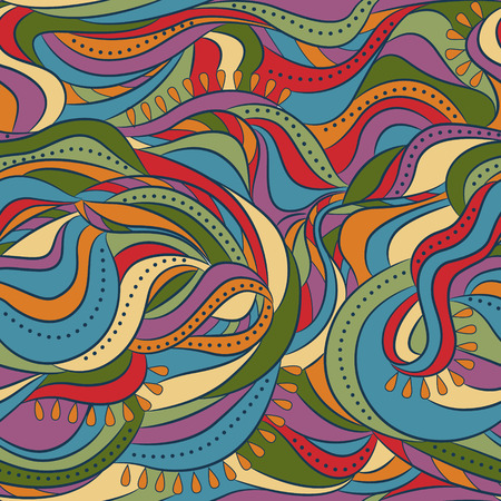 Vector abstract seamless pattern with waves retroのイラスト素材