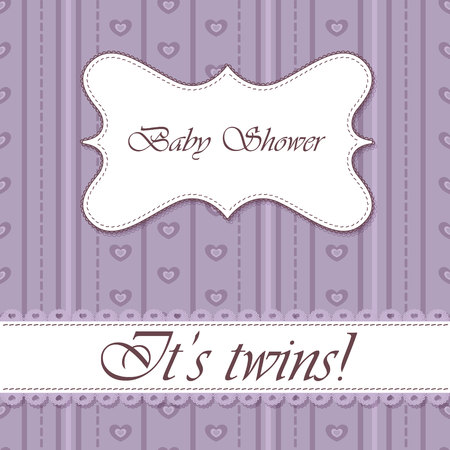 Vector striped baby shower twins vintageのイラスト素材